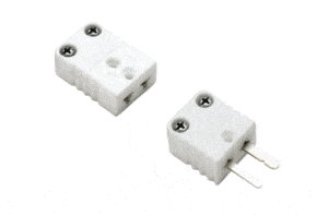 Mini two pin ceramic thermocouple plug and socket rated to 650 deg c
