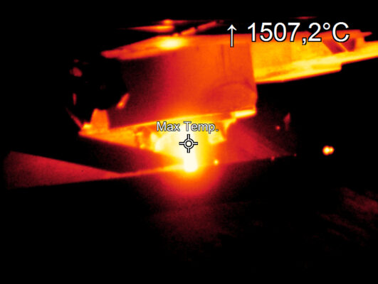 Thermographic image of Optris infrared camera being used in metal application